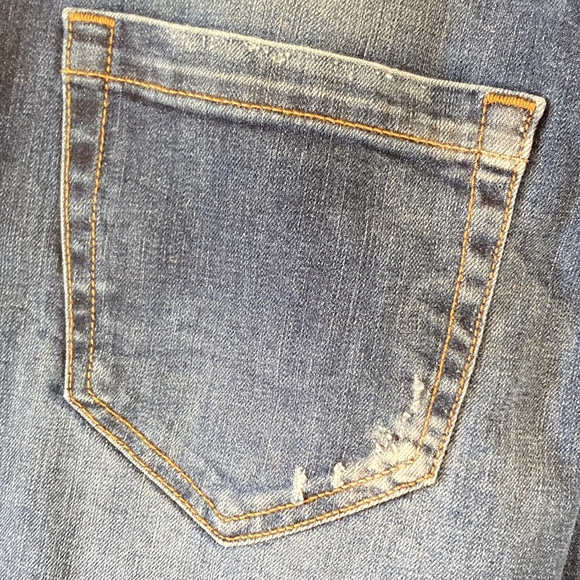 Preloved Made in Italy Men's Blue Denim Distressed Jeans - Size 42, Authentic - Picture 6 of 17